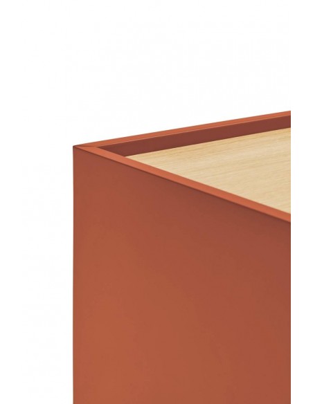 Teulat mesita a pared OTTO 50 X 35, MDF lacado teja y roble.