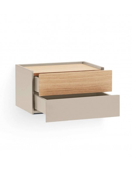 Teulat mesita a pared OTTO 50 X 35, MDF lacado arena y roble.