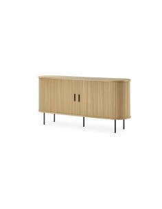 Aparador URSE 160 x 40, madera natural y metal en negro.