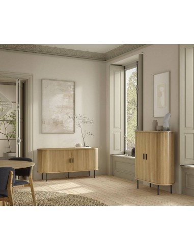 Aparador URSE 160 x 40, madeira natural e metal...