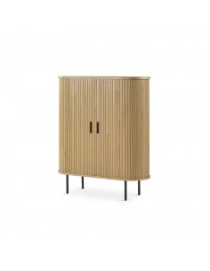 Aparador en cubo URSE 100 x 40, madera natural y metal en...