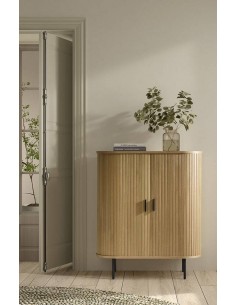 Aparador en cubo URSE 100 x 40, madera natural y metal en... 2