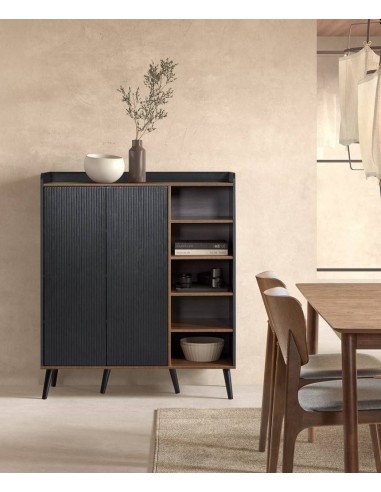 Aparador en cubo LAYLA 110 x 45, melamina nogal...