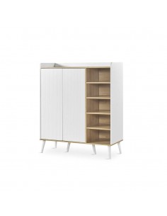 Aparador en cubo LAYLA 110 x 45, melamina en blanco y...