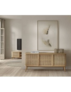 Aparador LEXUS 175 x 46, ratan y madera natural. 2