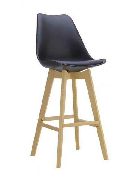 Taburete de cocina escandinavo Tulip, haya, plastico