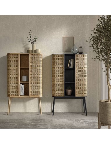 Aparador cubo LEXUS 90 x 38, ratan y madera...