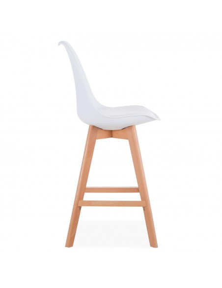 Taburete de cocina escandinavo Tulip, haya, plastico