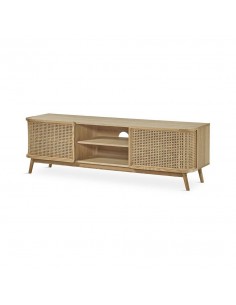 Mesa de TV LEXUS 160 x 44, ratan y madera natural.
