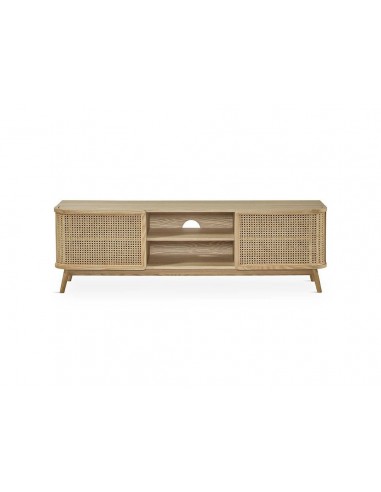 Mesa TV LEXUS 160 x 44, rattan e madeira natural.