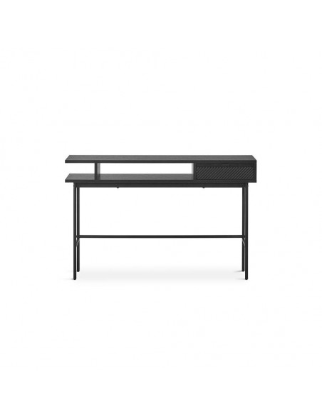 Consola recibidor de diseño SENA 120x30, madera natural en negro y metal