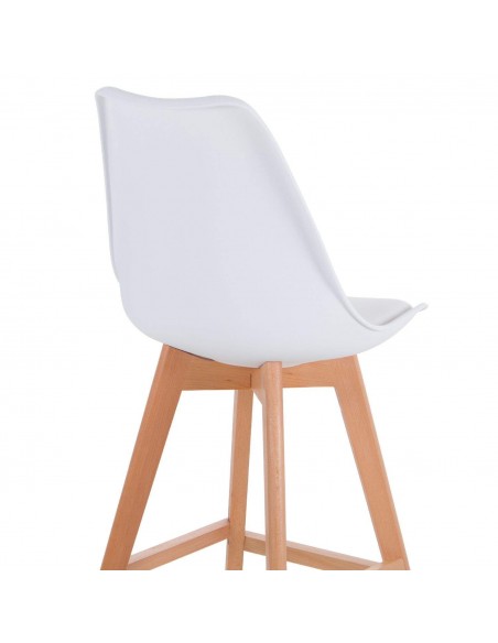 Taburete de cocina escandinavo Tulip, haya, plastico