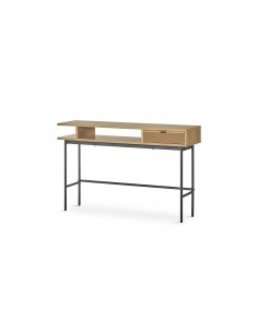 Consola de design SENA 120x30, madeira natural e metal.