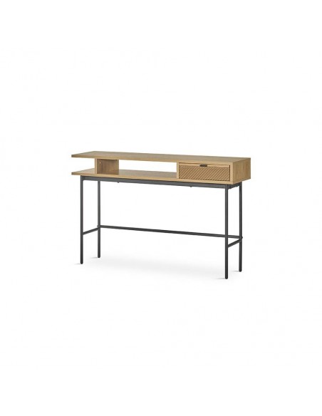 Consola de design SENA 120x30, madeira natural e metal.