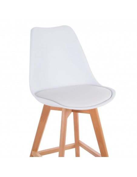 Taburete de cocina escandinavo Tulip, haya, plastico