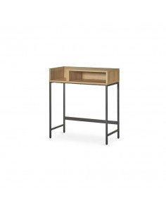 Consola recibidor OMGA 80x40, madera natural y metal.