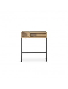 Consola de hall design OMGA 80x40, madeira natural e metal. 2