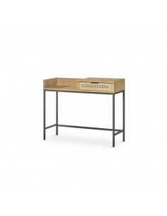 Consola de hall YOSI 100x35, madeira natural e metal.