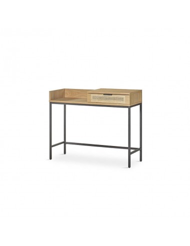 Consola recibidor YOSI 100x35, madera natural y metal.