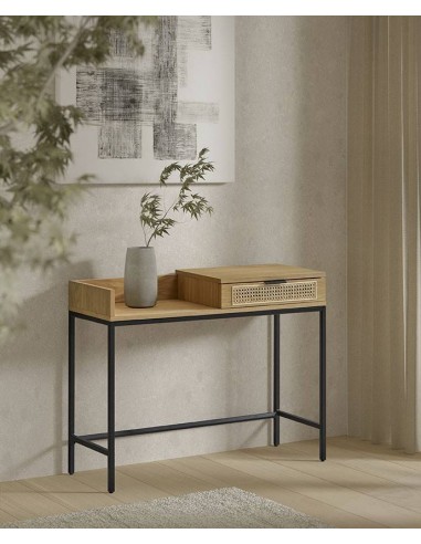 Consola de hall YOSI 100x35, madeira natural e...