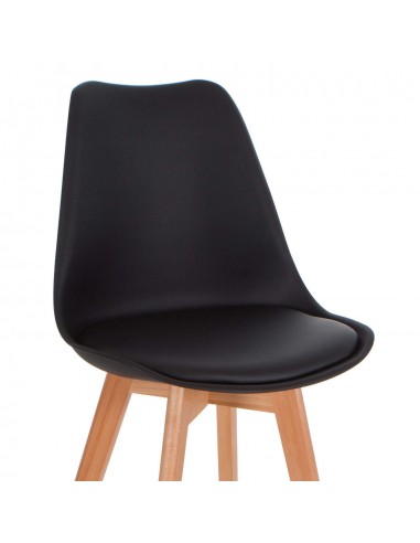 Taburete de cocina escandinavo Tulip, haya, plastico