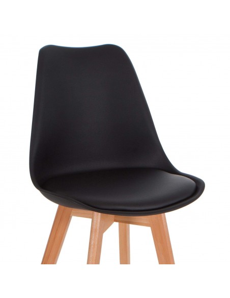 Taburete de cocina escandinavo Tulip, haya, plastico