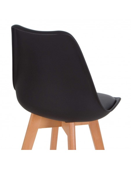 Taburete de cocina escandinavo Tulip, haya, plastico