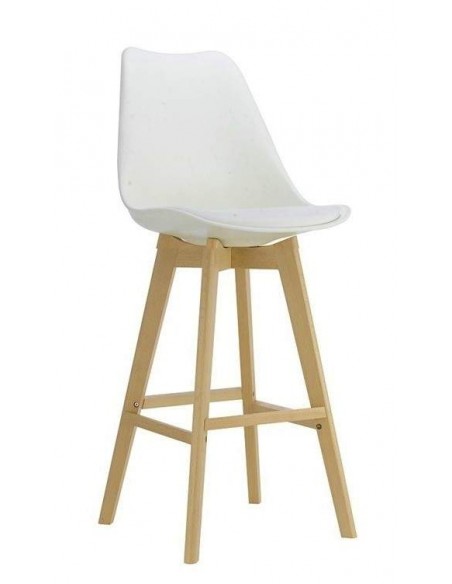 Taburete de cocina escandinavo Tulip, haya, plastico