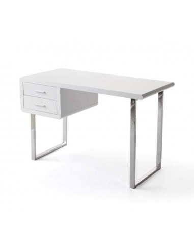 Mesa de escritorio GESLI 120x60, cristal, lacada blanco