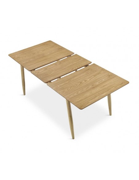 Mesa de jantar extensível KIMKA 150/190 x 90, madeira natural.