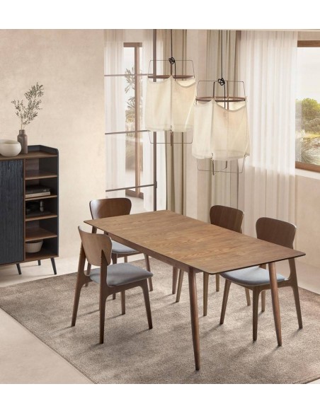 Mesa extensible de comedor KIMKA 150/190 x 90 nogal.