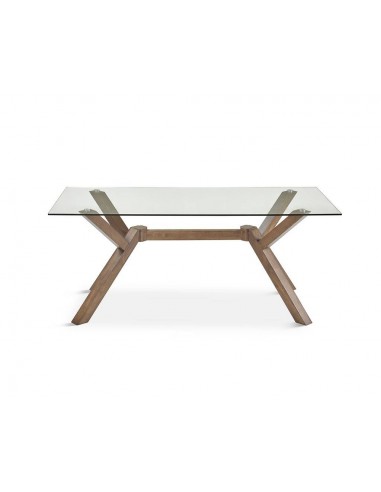 Mesa de cristal JANE 180 x 90 base de madera...