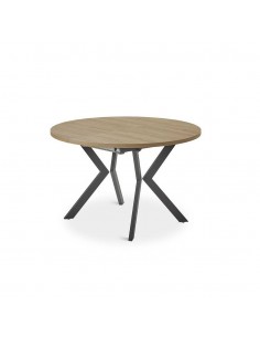 Mesa redonda extensible GRESY 120/160, roble y base de...