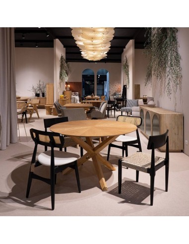 Mesa de jantar redonda NATUR 120 em madeira...