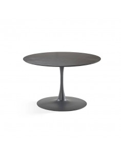 Mesa redonda de diseño TULA 120, chapa de roble negro y...