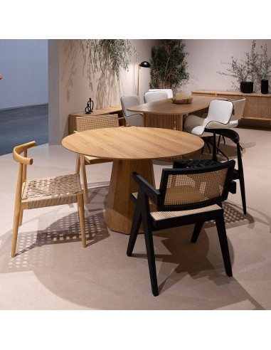 Mesa redonda de diseño ETNIC 120 en madera...