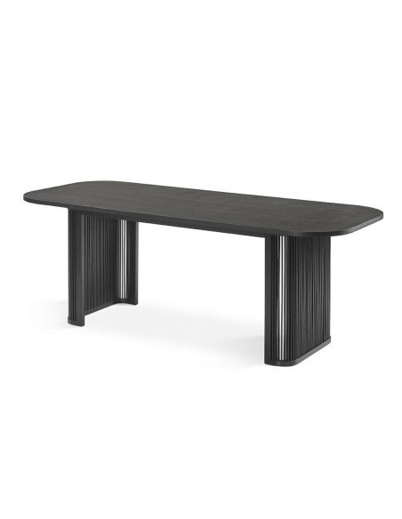 Mesa de comedor YOLP 180 x 90, chapada roble negro.