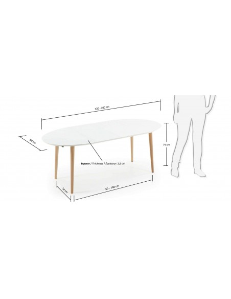 MESA OVI OVAL 120 (200) EXT MADEIRA NAT LAC MATE 