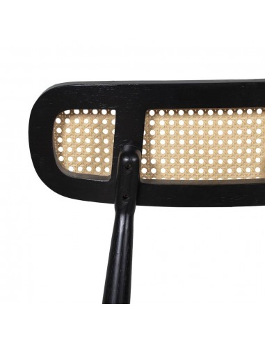 Silla colonial Dorian, madera natural y ratán,...