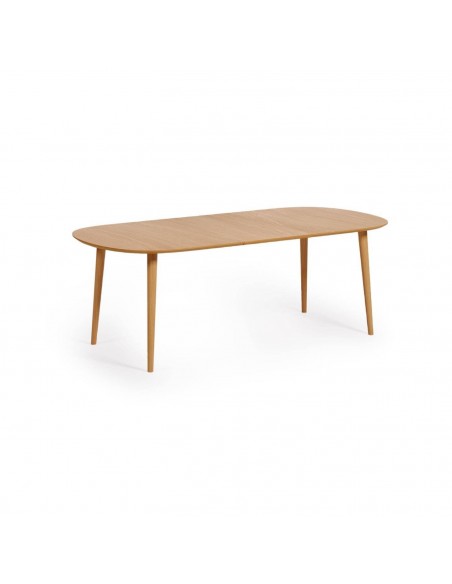 Mesa extensível oval OQUI 160 (260) x 100, folheado de carvalho