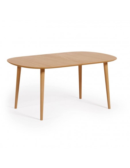 Mesa extensible oval OQUI 160 (260) x 100, chapa de roble