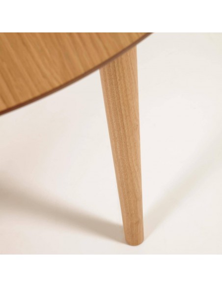 Mesa redonda extensible Oqui 120 (200) x 120, chapa de roble