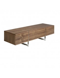 Ángel Cerdá 3045 Mueble TV de madera Nogal y acero cromado.