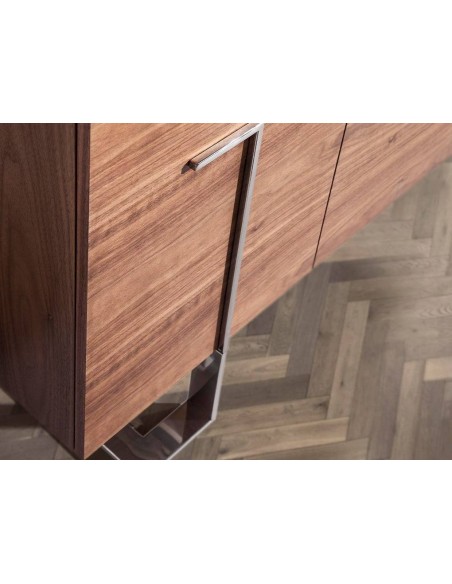 Angel Cerdá 3221,Aparador em madeira de nogueira e aço cromado.