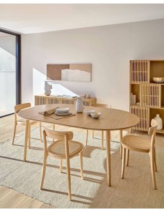 Mesa extensible oval OQUI 140 (220) x 90, chapa de roble 2