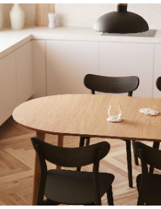 Mesa extensible oval OQUI 160 (260) x 100, chapa de roble 2