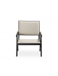 Butaca colonial PARLA, madera lacada negro y tejido... 2