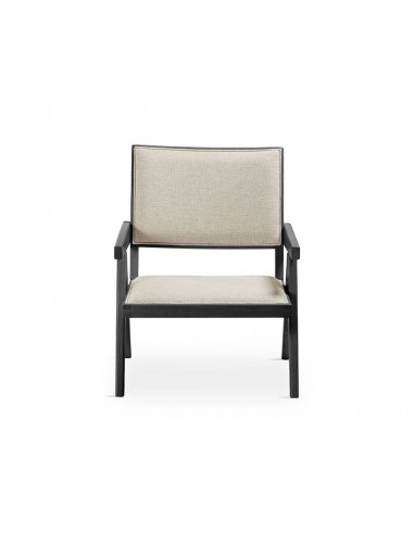 Poltrona colonial PARLA, madeira lacada preta e...