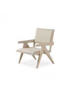 Poltrona colonial PARLA, madeira natural e tecido...