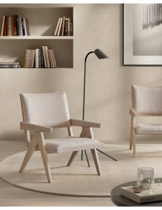 Poltrona colonial PARLA, madeira natural e tecido... 2